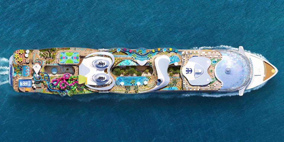 A rendering of Royal Caribbean International's Icon of the Seas cruise ship.