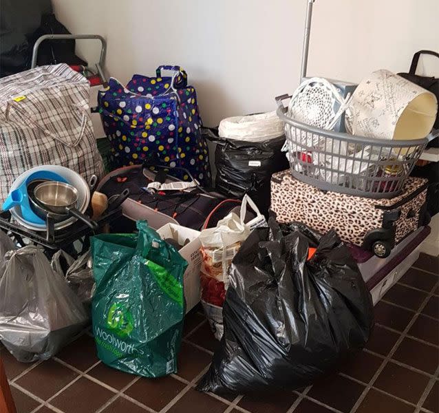 Ms Evans had all her belongings ready to move into her new Maroubra home. Source: Loni Evans/ Supplied