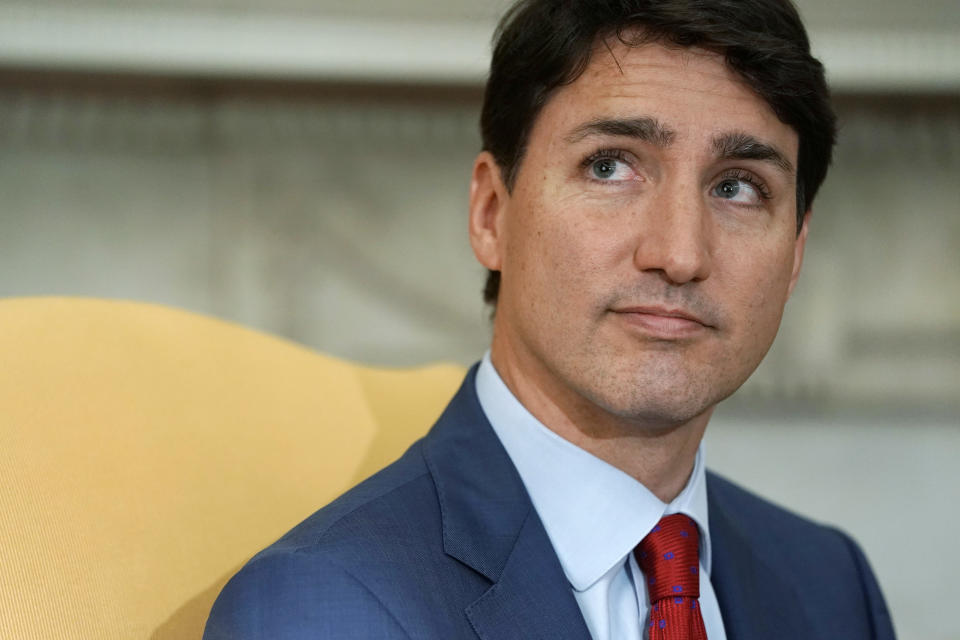 Canadian Prime Minister Justin Trudeau listens during a meeting with US President Donald Trump in the Oval Office of the White House in June.