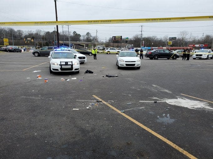 The Metro Nashville Police Department said Officer Josh Baker and an unidentified woman are in critical condition after being shot at 9:33 a.m. Friday, March 12 in the parking lot of a Dollar General on Brick Church Pk and Ewing Dr.