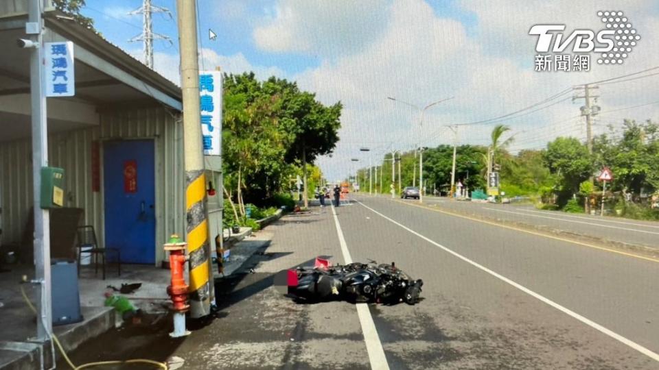 機車車損狀況。（圖／TVBS）