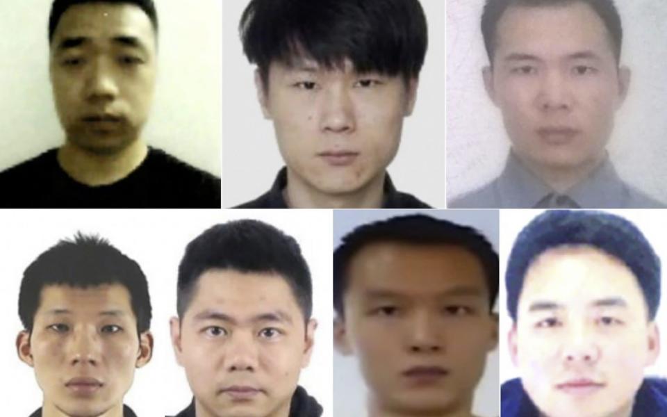 Πάνω αριστερά προς τα δεξιά: Ni Gaobin;  Weng Ming;  και Τσενγκ Φενγκ.  Κάτω αριστερά προς τα δεξιά: Peng Yaowen;  Sun Xiaohui;  Xiong Wang;  Ζάο Γκουανγκζόνγκ