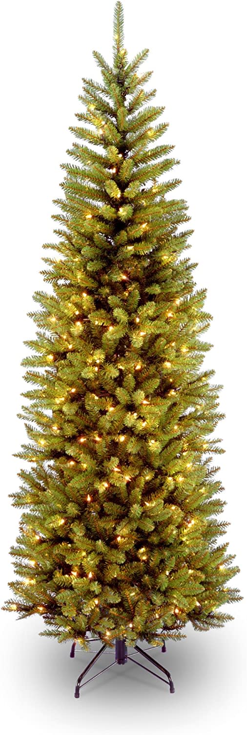 National Tree Company Artificial Pre-Lit Slim Christmas Tree