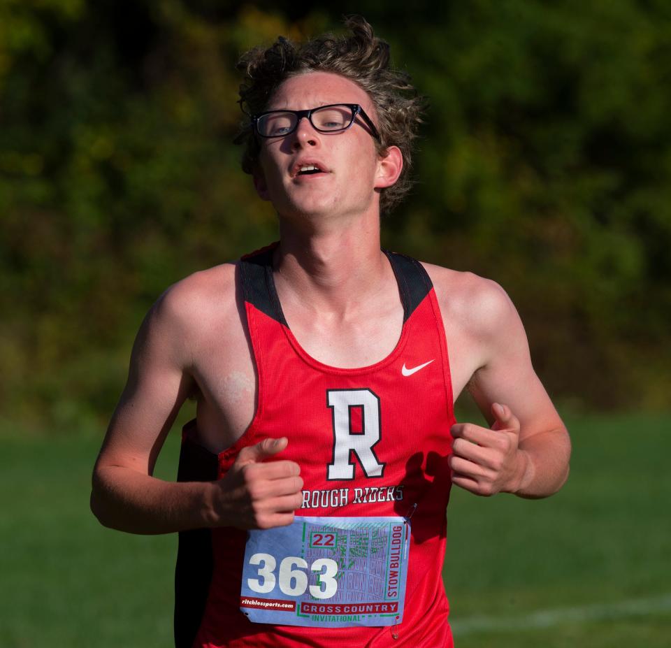 Gideon Kaine of Kent Roosevelt competes at the Stow Bulldog Invitational on Saturday.