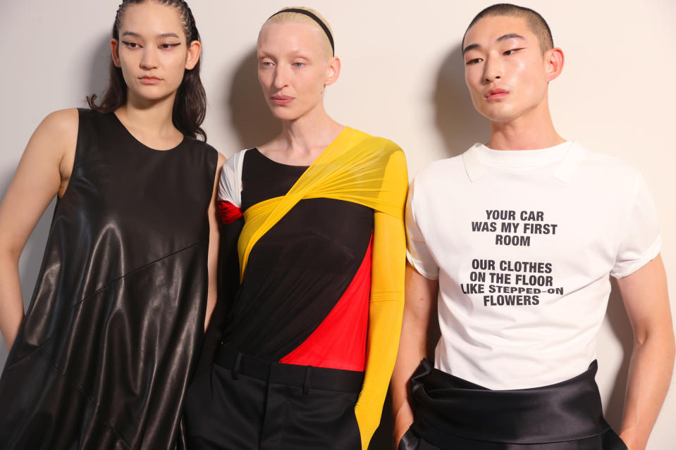 Backstage at Helmut Lang RTW Spring 2024