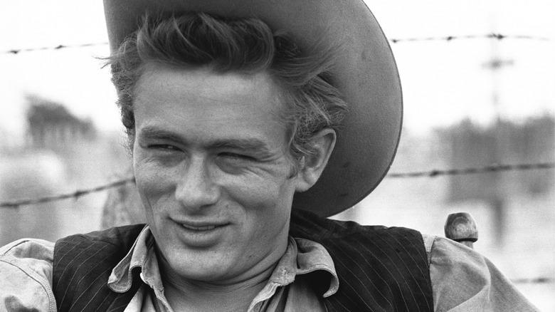 James Dean wearing cowboy hat