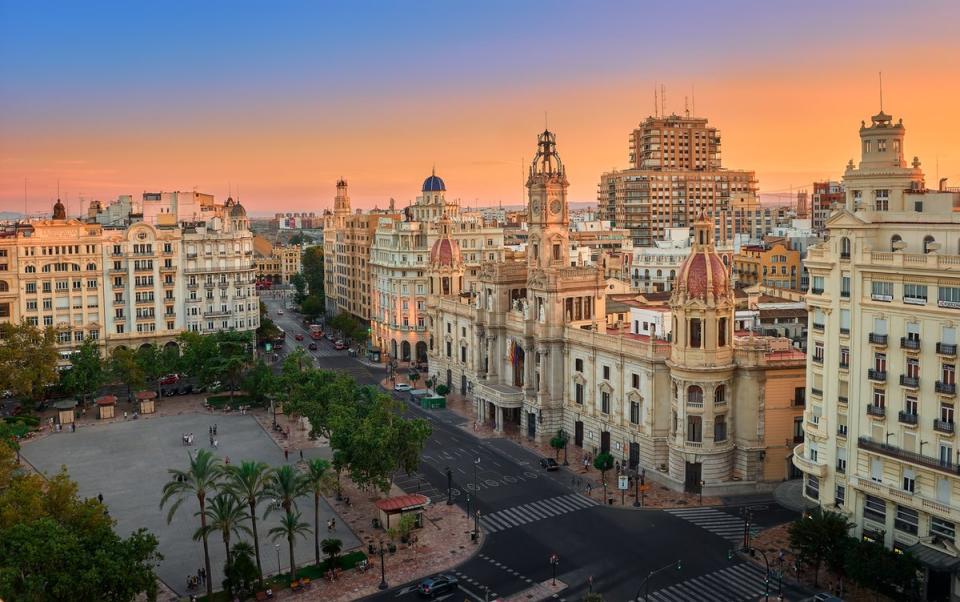 Valencia’s main square and town hall (Getty Images)