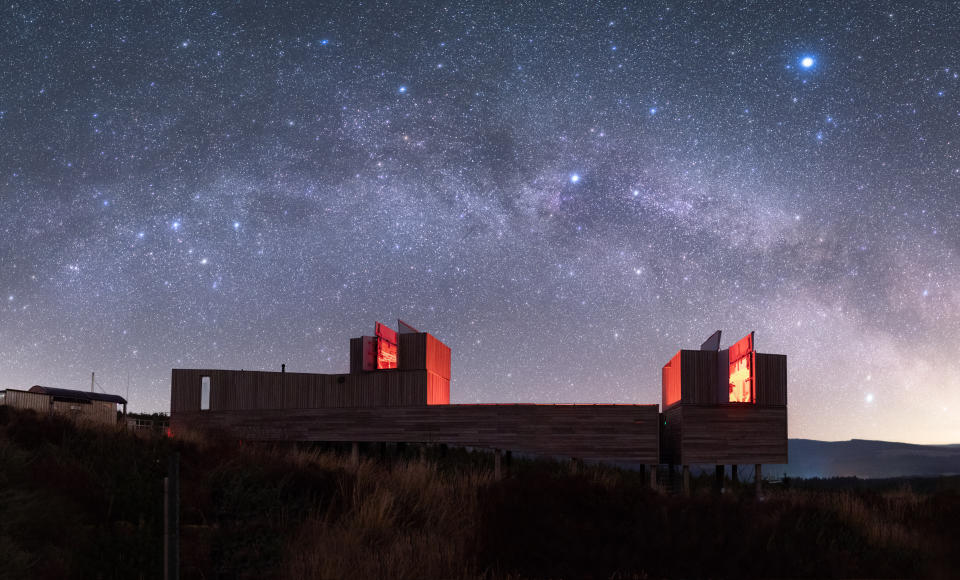 A magnificent milkyway panorama at the Kielder Observatory in Northumberland, one of the many tourism wonders in the UK.  