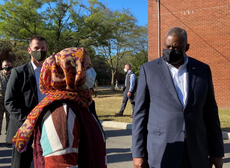 U.S. Defense Secretary Lloyd Austin visits Joint Base McGuire-Dix-Lakehurst, New Jersey