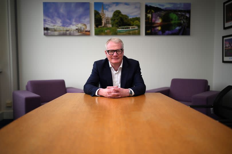 New West Midlands Mayor Richard Parker poses in his office at West Midlands Combined Authority