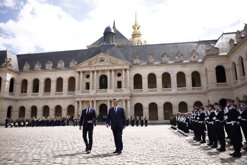 Welcoming ceremony for Chinese President Xi Jinping at Hotel National des Invalides