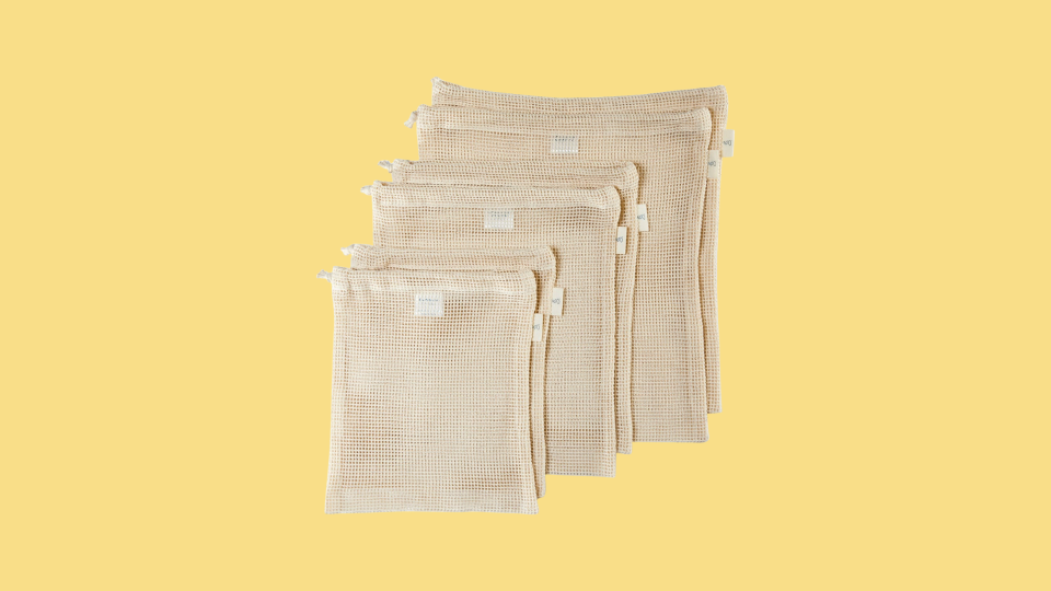 Use these cotton mesh bags for all your groceries.