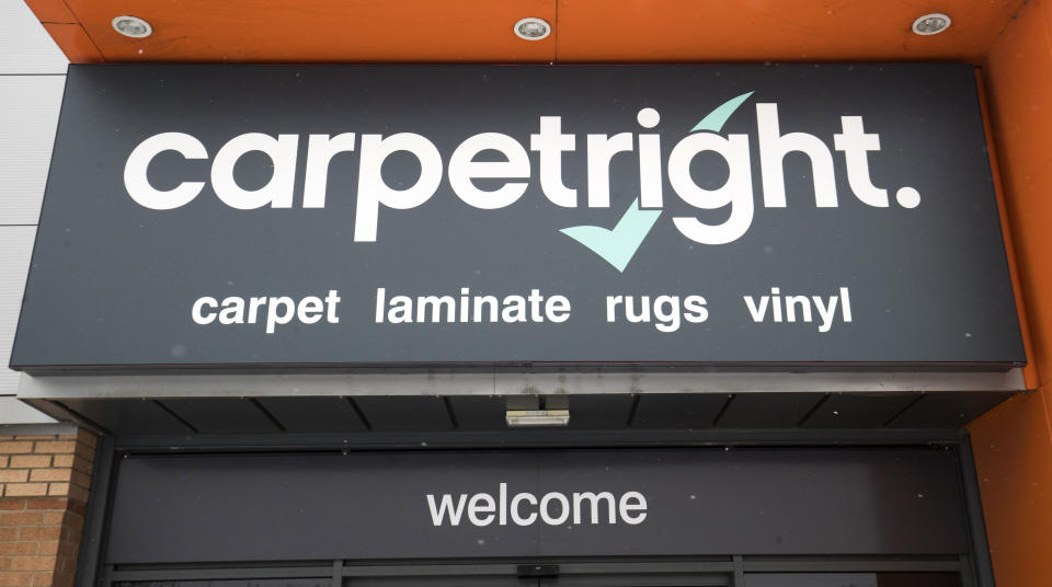 A view of Carpetright in Leeds, as the company has warned it is set to swing to a full-year loss and said it has started talks with its lenders as the woes in the retail sector show no sign of letting up. (Photo by Danny Lawson/PA Images via Getty Images)