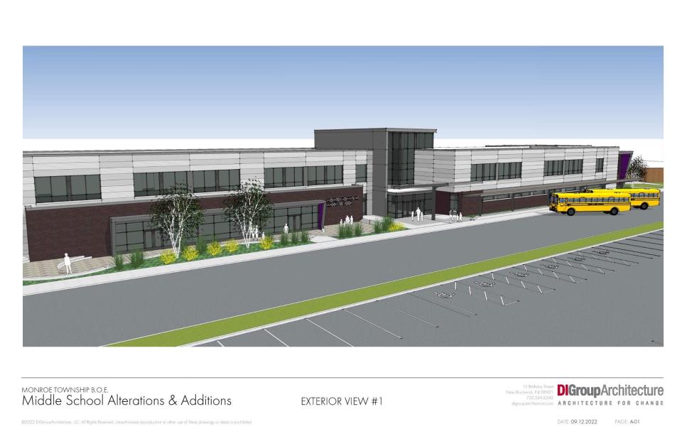 Rendering of work at Monroe Township Middle School