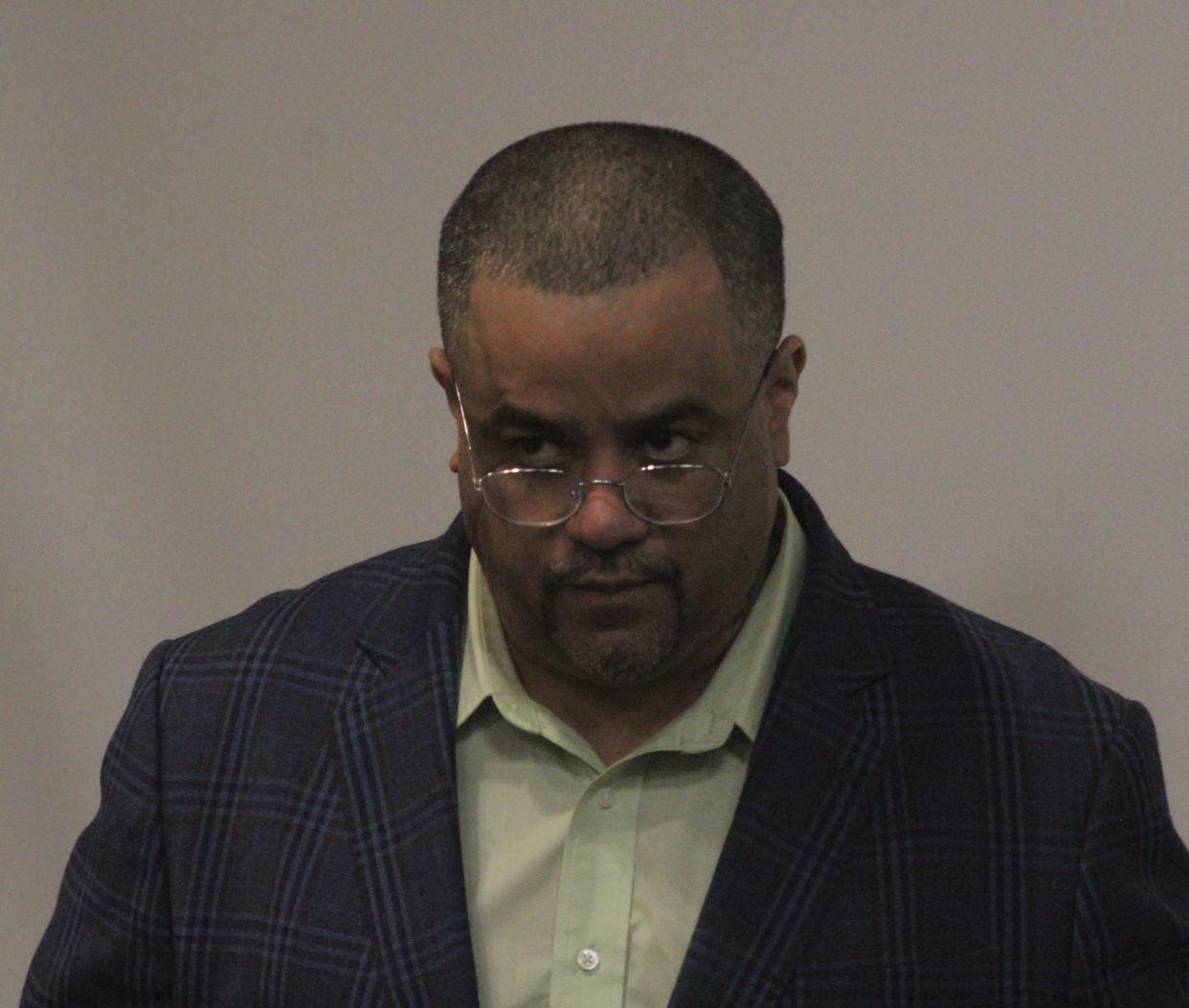 Julio C. Rivera, who is being held without bond, was led into court for the penalty phase of his trial, Tuesday, Jan. 16, 2024. Jurors will decide whether to recommend the death penalty for Rivera, who killed his childhood friend in 2019 in a storage unit in DeBary.