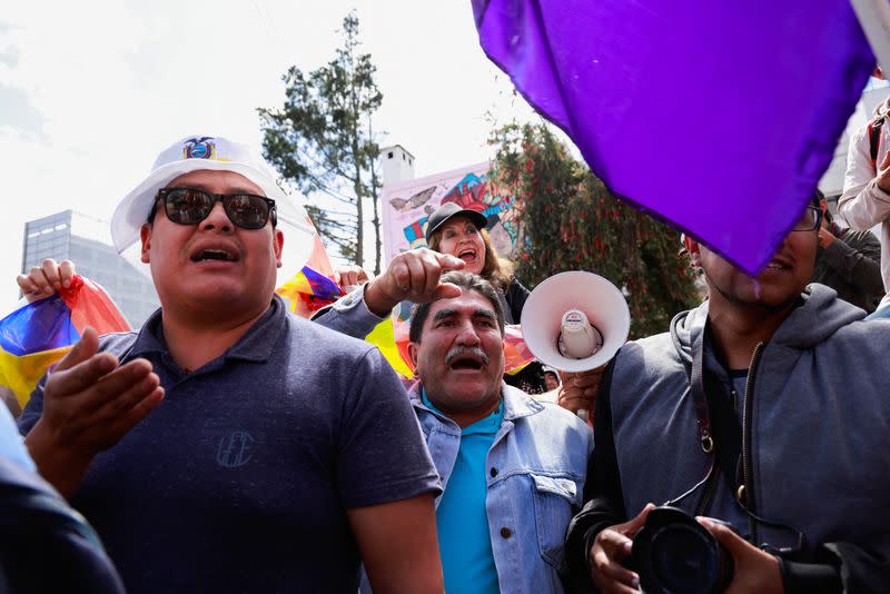 Legislators of Ecuador's National Assembly attend a session to debate proposed law to raise VAT, in Quito