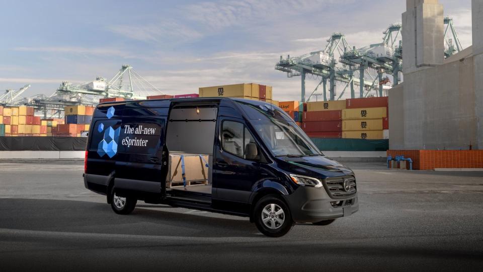 a van parked on a road