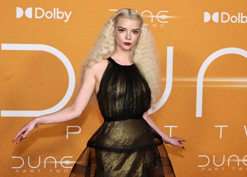 Anya Taylor-Joy wore a corset under her gown to the NYC premiere of “Dune: Part Two.” WireImage