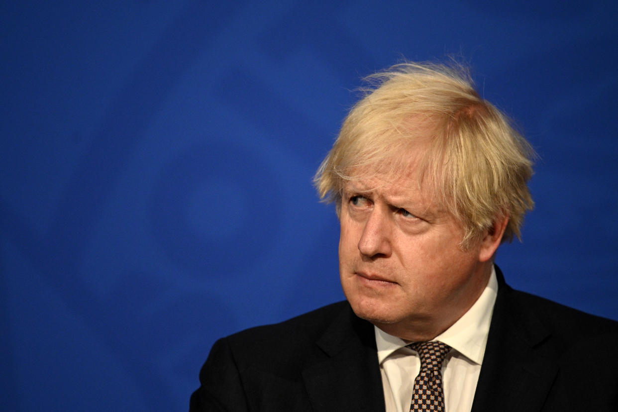 Prime Minister Boris Johnson speaking during a media briefing in Downing Street, London, on coronavirus (Covid-19). Picture date: Monday July 5, 2021.