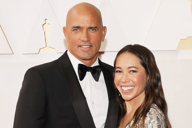 <p>Mike Coppola/Getty</p> Kelly Slater and Kalani Miller at the 2022 Oscars.