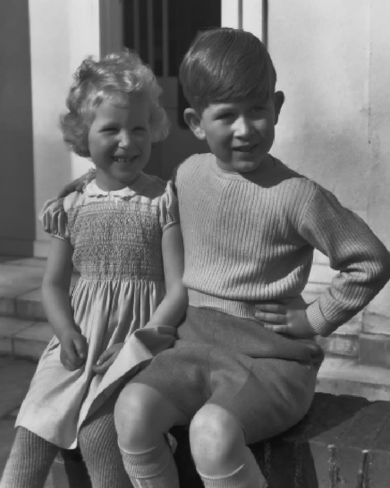 Princess Anne and Prince Charles perfect their camera pose