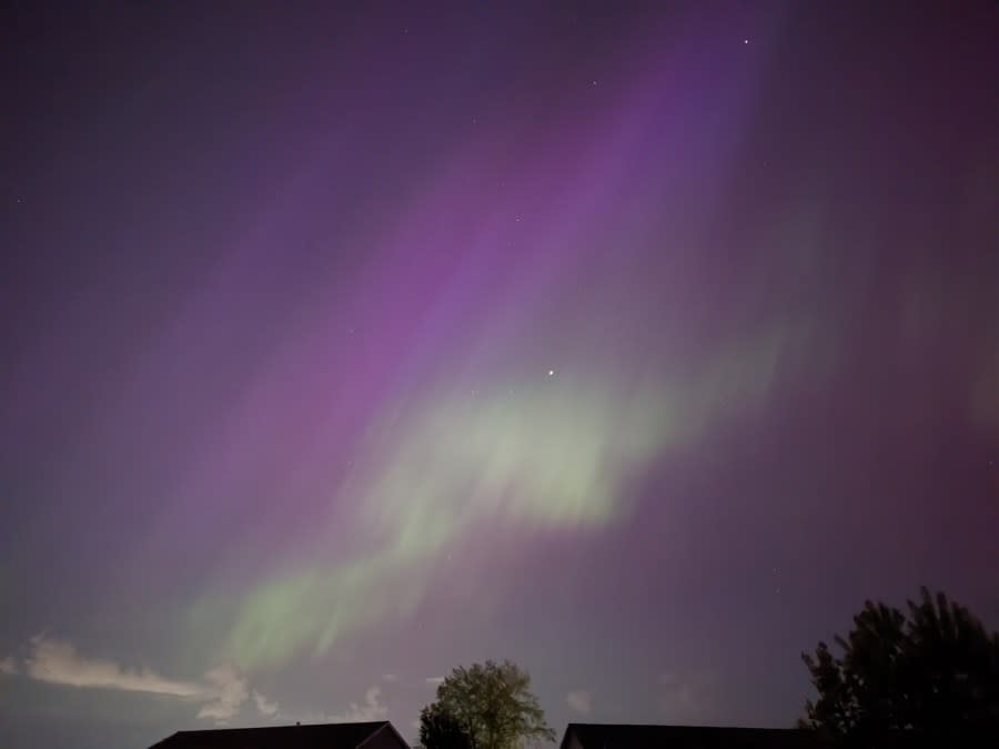 The northern lights in Jamestown Township on May 10, 2024. (Courtesy Ryan Marcinkus)