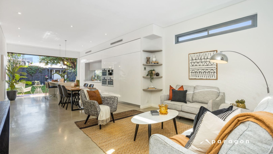 The living room of the $1 million property for sale in Perth.
