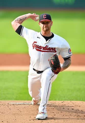 <p>Jason Miller/Getty Images</p> Ben Lively of the Cleveland Guardians