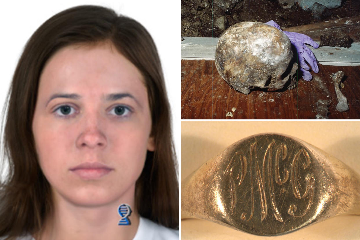 A composite of the victim, her skull and signet ring