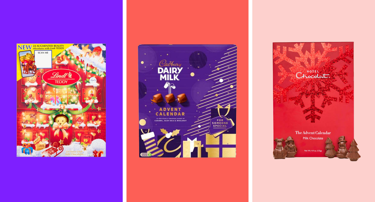 As much as times have changed, there's no beating a classic advent calendar filled with chocolate. (Lindt / Cadbury / Hotel Chocolat / Yahoo Life UK)