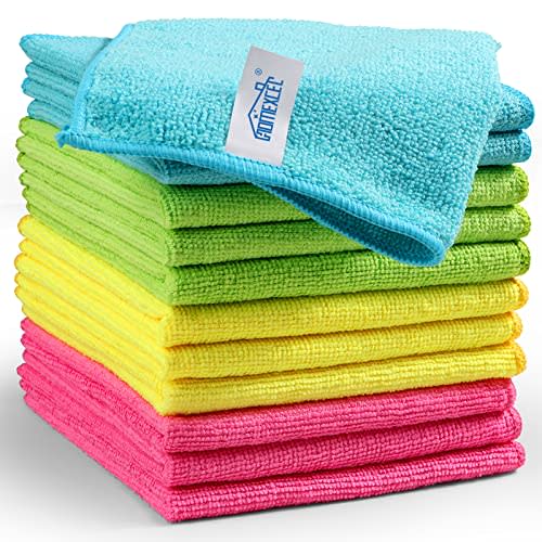 HOMEXCEL Microfiber Cleaning Cloth,12 Pack Cleaning Rag,Cleaning Towels with 4 Color Assorted,11.5