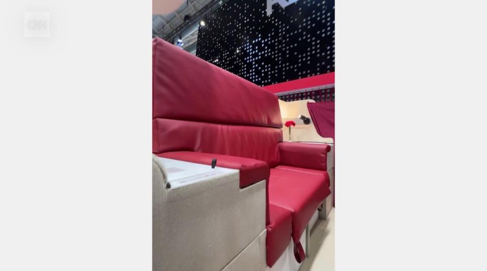 The new Chaise Lounge double-decker first-class seat was shown at the Aircraft Interiors Expo in Hamburg this month (CNN)