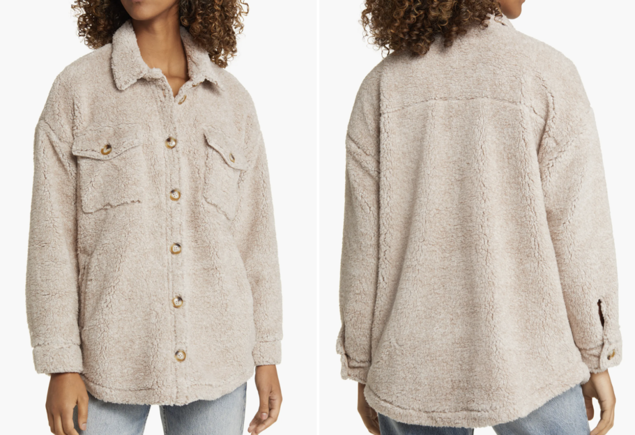 The Nordstrom Thread & Supply Faux Shearling Shacket is perfect for fall.