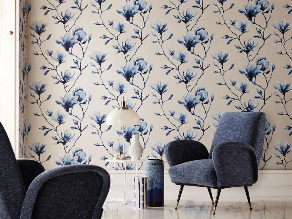 The lotus design from Harlequin has the charm of antique chinoiserie papers