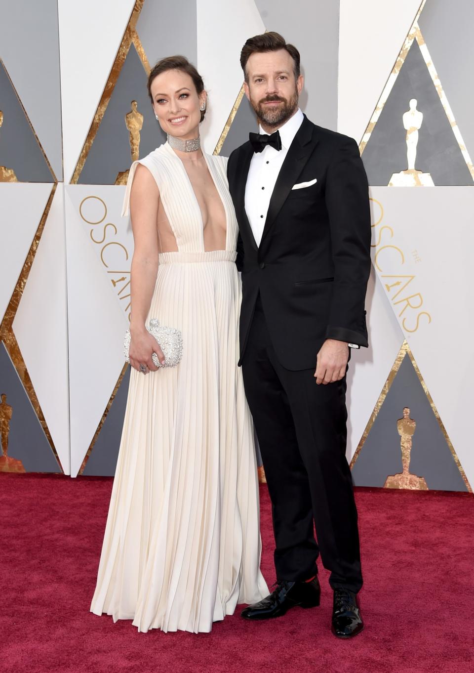 <p>The comedic pair love a good cut-out opportunity with Olivia’s love of plunging gowns taking over. <i>[Photo: Getty]</i> </p>