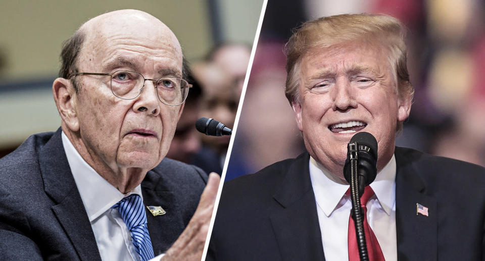 Wilbur Ross, U.S. commerce secretary and President Donald Trump. (Photos: Andrew Harrer/Bloomberg via Getty Images, Scott Olson/Getty Images)