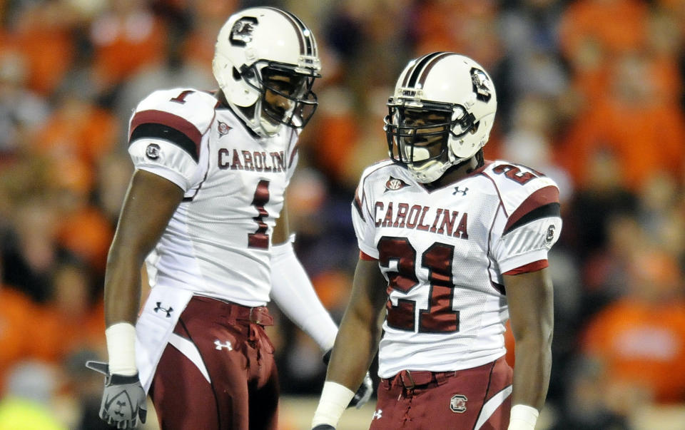 Alshon Jeffery and Marcus Lattimore played together at South Carolina. (AP Photo/ Richard Shiro)