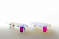 Coffee tables from the Shimmer collection by Patricia Urquiola for Glas Italia