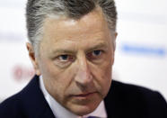 FILE - In this Sept. 15, 2018 file photo, U.S. special representative to Ukraine Kurt Volker attends the 15th Yalta European Strategy (YES) annual meeting entitled "The next generation of everything" at the Mystetsky Arsenal Art Center in Kiev, Ukraine. Volker, a former U.S. ambassador to NATO caught in the middle of a whistleblower complaint over President Donald Trump's dealings with Ukraine, has resigned from his post as special envoy to the Eastern European nation. A U.S. official says Volker told Secretary of State Mike Pompeo on Friday, Sept. 27, 2019, of his decision to leave the job. (AP Photo/Efrem Lukatsky, File)