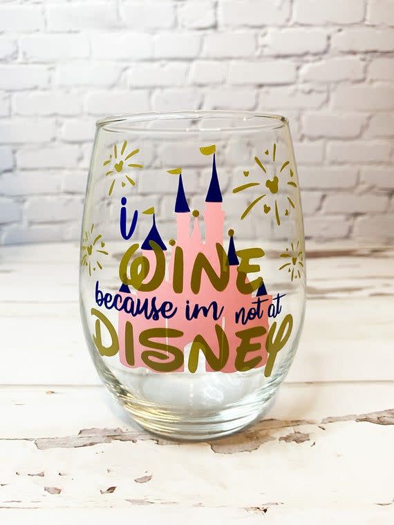 5) Disney Handmade Wine Glass