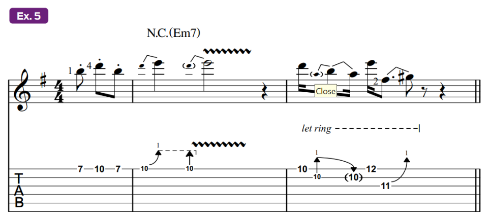 Guitar tablature