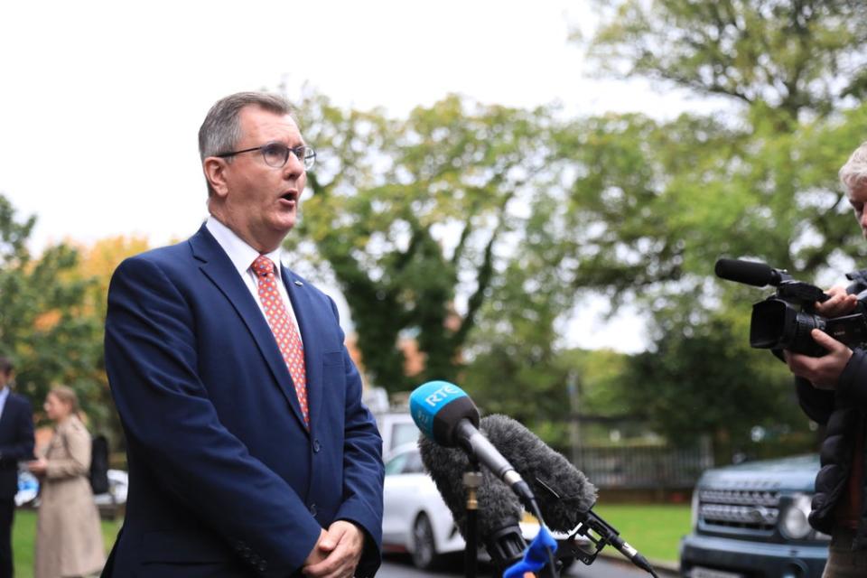 DUP leader Sir Jeffrey Donaldson has criticised the president’s decision (Peter Morrison/PA) (PA Wire)