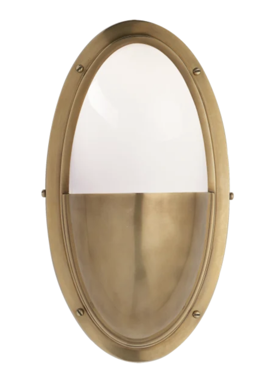 Circa Lighting Brass Sconce with white glass top