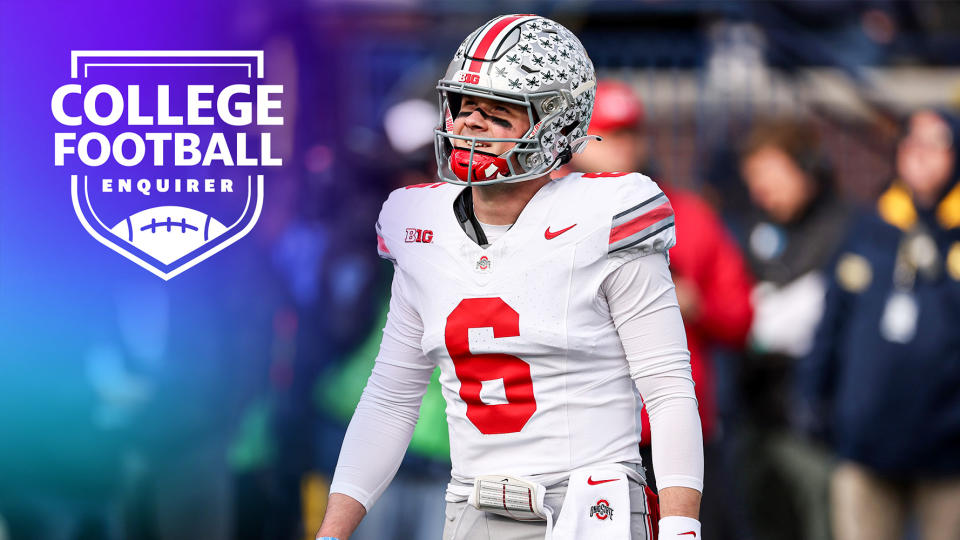 Ohio State quarterback Kyle McCord on the field vs Michigan
(Photo by Gregory Shamus/Getty Images)