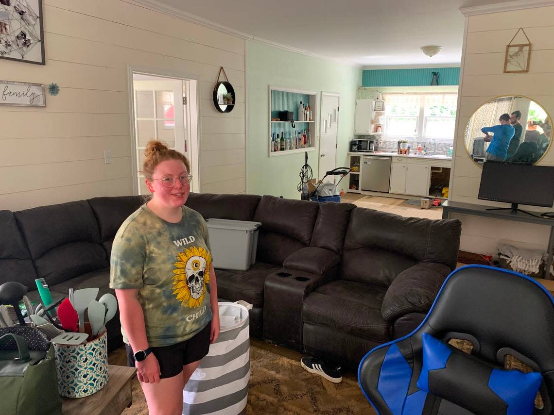 “it’s just a little stream back there and I never thought it’d get really high,” Megan Stepp said of Combs Branch, which flooded to heights that ruined her house in Dwarf.