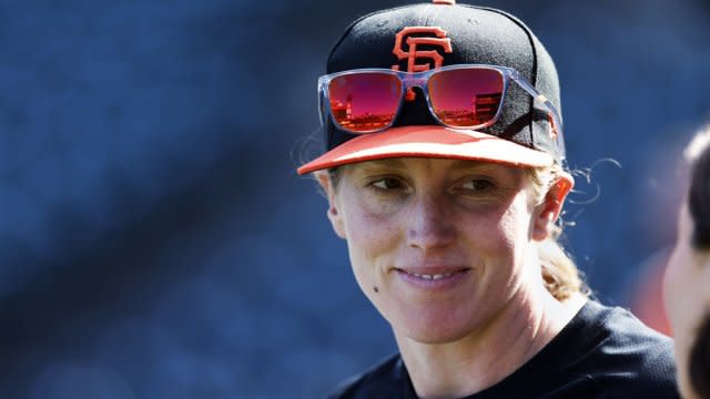 San Francisco Giants assistant coach Alyssa Nakken