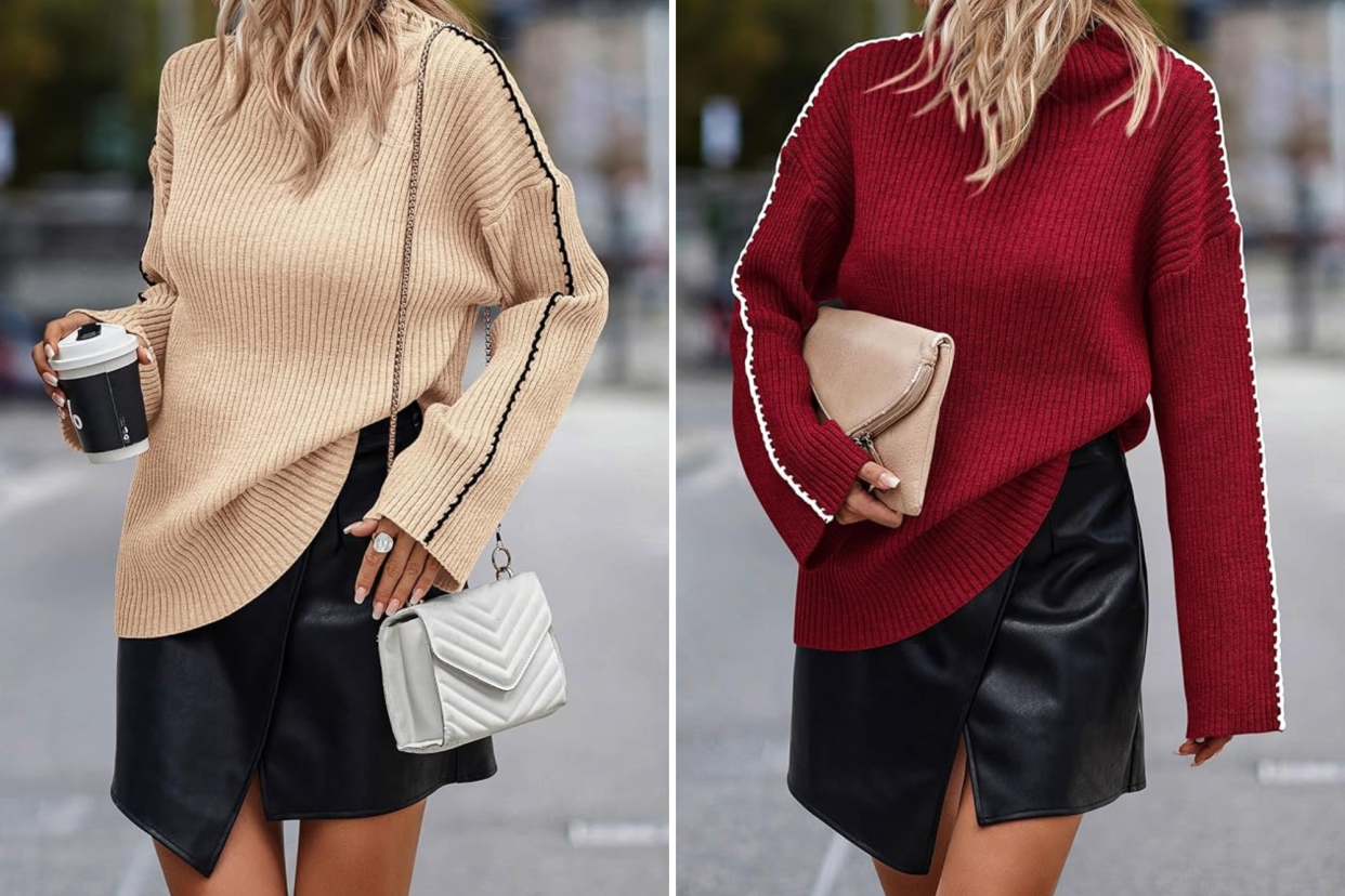 Kirundo Contrast Knit Oversized Sweater