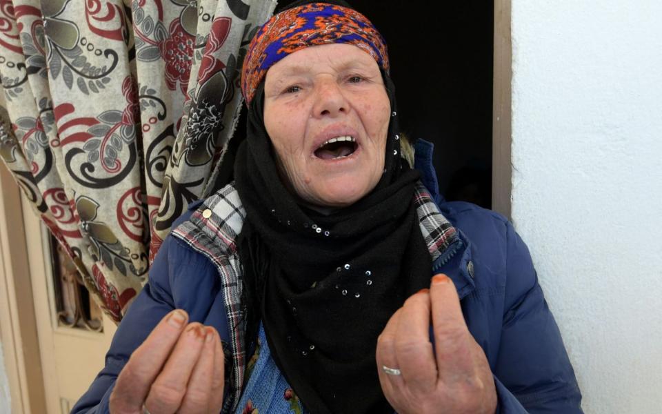 The mother of the Nice assailant Brahim Aouissaoui, who a day earlier killed three people and wounded several others in the southern French city of Nice, reacts as ahe speaks to journalists at the family home in the Tunisian city of Sfax, on October 30, 2020. - The knife attacker killed three people, cutting the throat of at least one woman, inside a church in Nice on the French Riviera. (Photo by Fethi Belaid / AFP)  - FETHI BELAID/AFP via Getty Images