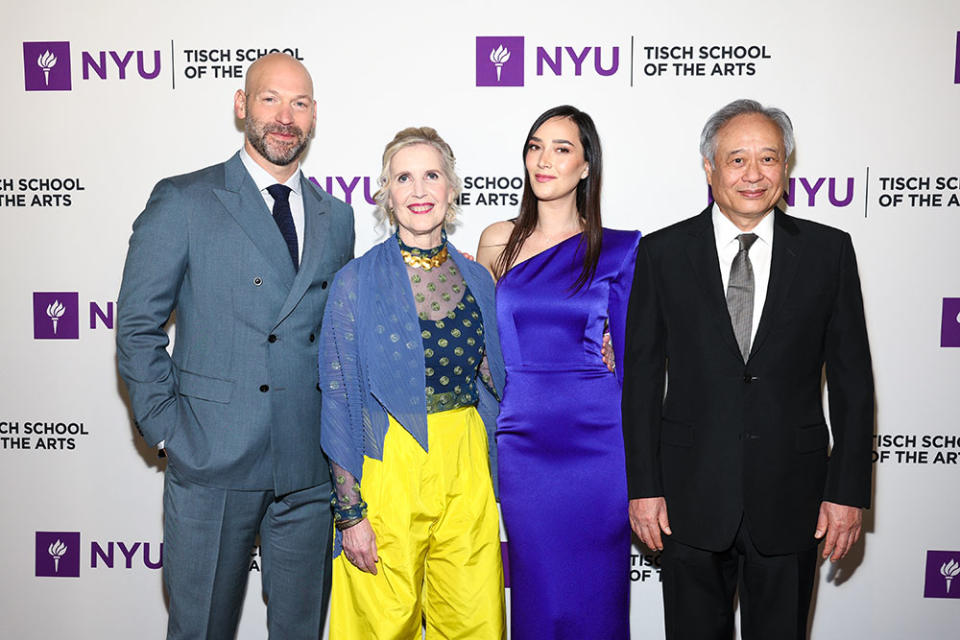 Corey Stoll, Allyson Green, Madison Love, and Ang Lee attend the 2024 NYU Tisch School Of The Arts Gala at Cipriani South Street on April 08, 2024 in New York City