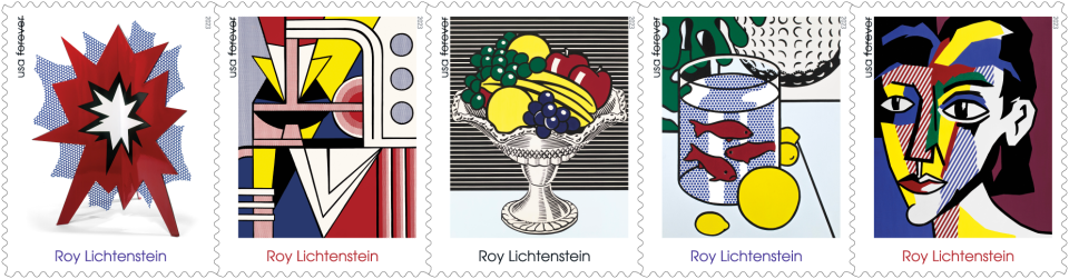 Artwork from the late Roy Lichtenstein will be featured in the U.S. Postal Service's 2023 forever stamps.